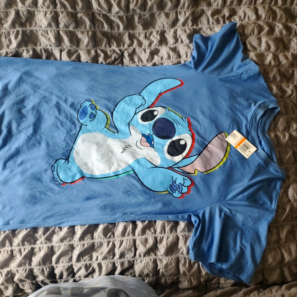 Disney stitch Womens Size small  Color  Graphic Tee Dress Short Sleeve NWT